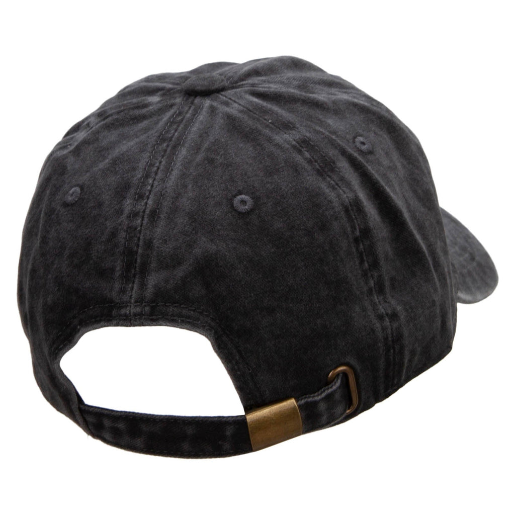 Black Kitsune Embroidered Unstructured Pigment Dyed Cotton Cap