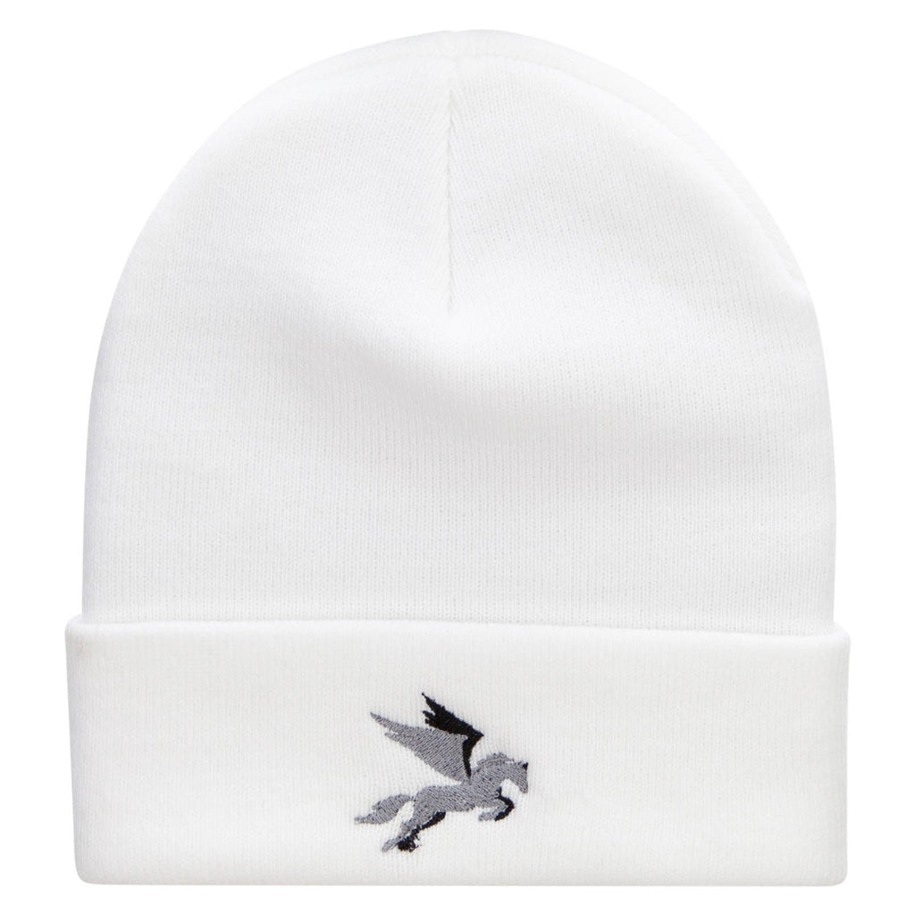 Flying Horse Embroidered 12 Inch Long Knitted Beanie