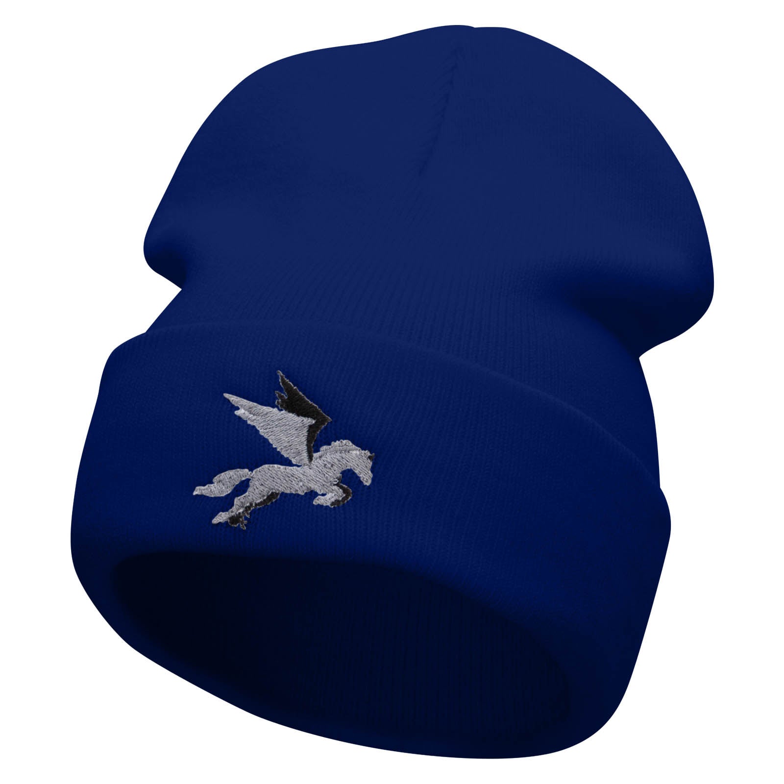 Flying Horse Embroidered 12 Inch Long Knitted Beanie