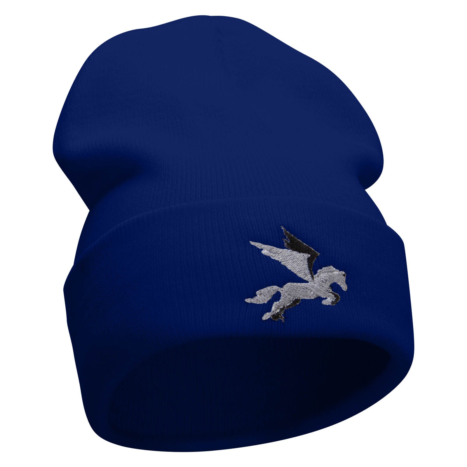 Flying Horse Embroidered 12 Inch Long Knitted Beanie
