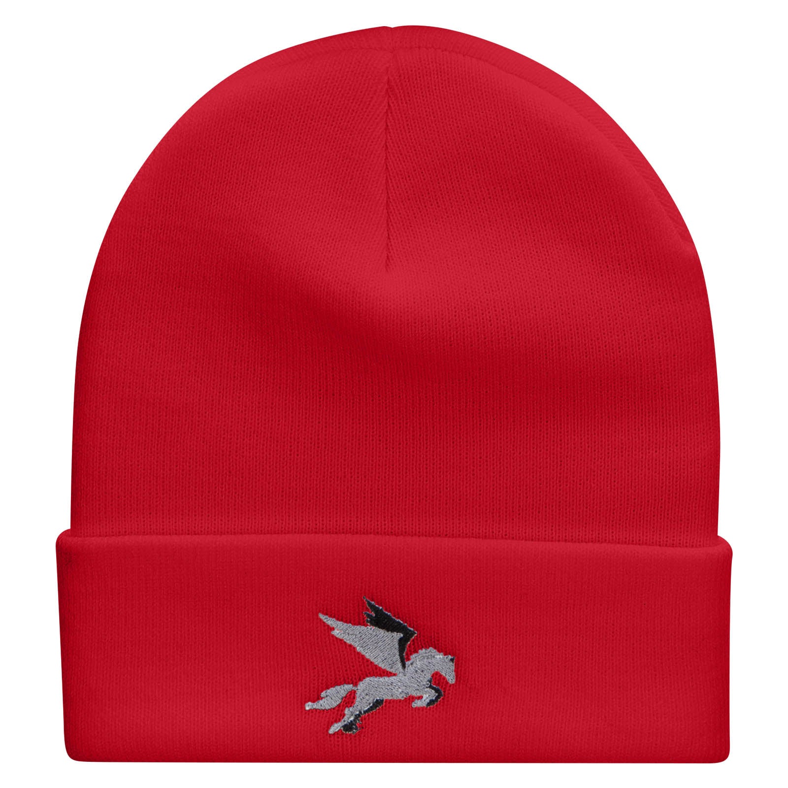 Flying Horse Embroidered 12 Inch Long Knitted Beanie