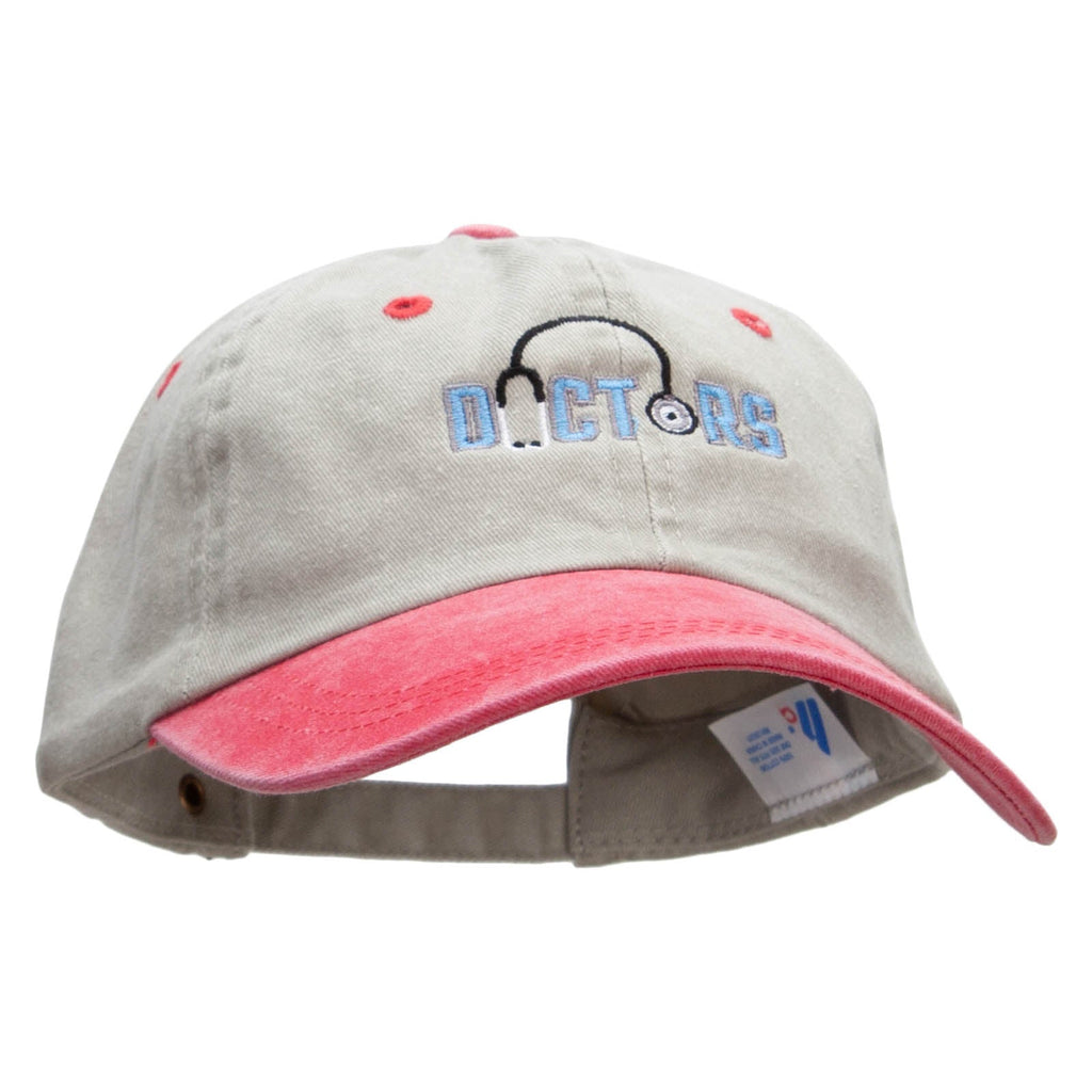 Doctor Stethoscope Embroidered Pigment Dyed Wash Cap