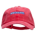 Mechanic Embroidered Washed Solid Pigment Dyed Cotton Twill Brass Buckle Cap