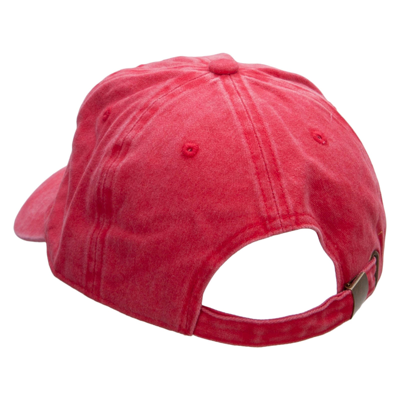 Mechanic Embroidered Washed Solid Pigment Dyed Cotton Twill Brass Buckle Cap