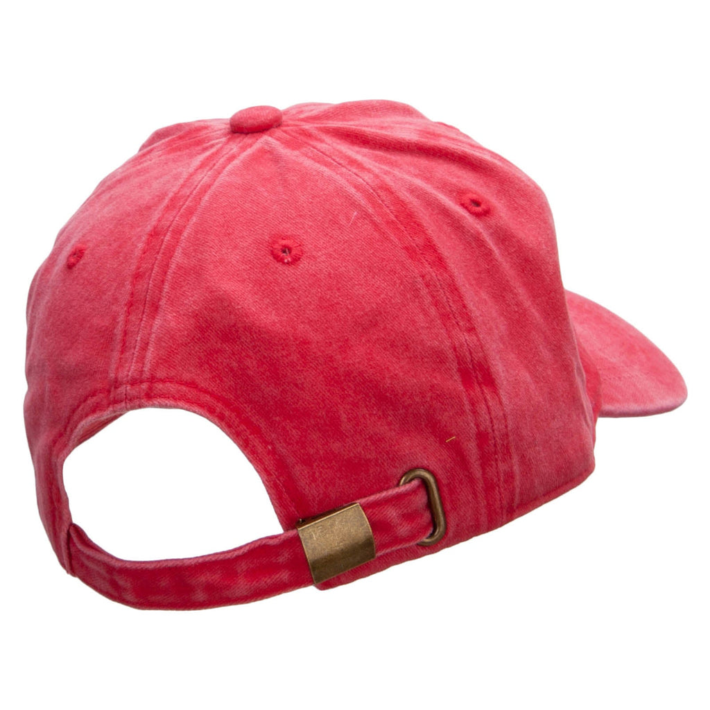 Mechanic Embroidered Washed Solid Pigment Dyed Cotton Twill Brass Buckle Cap