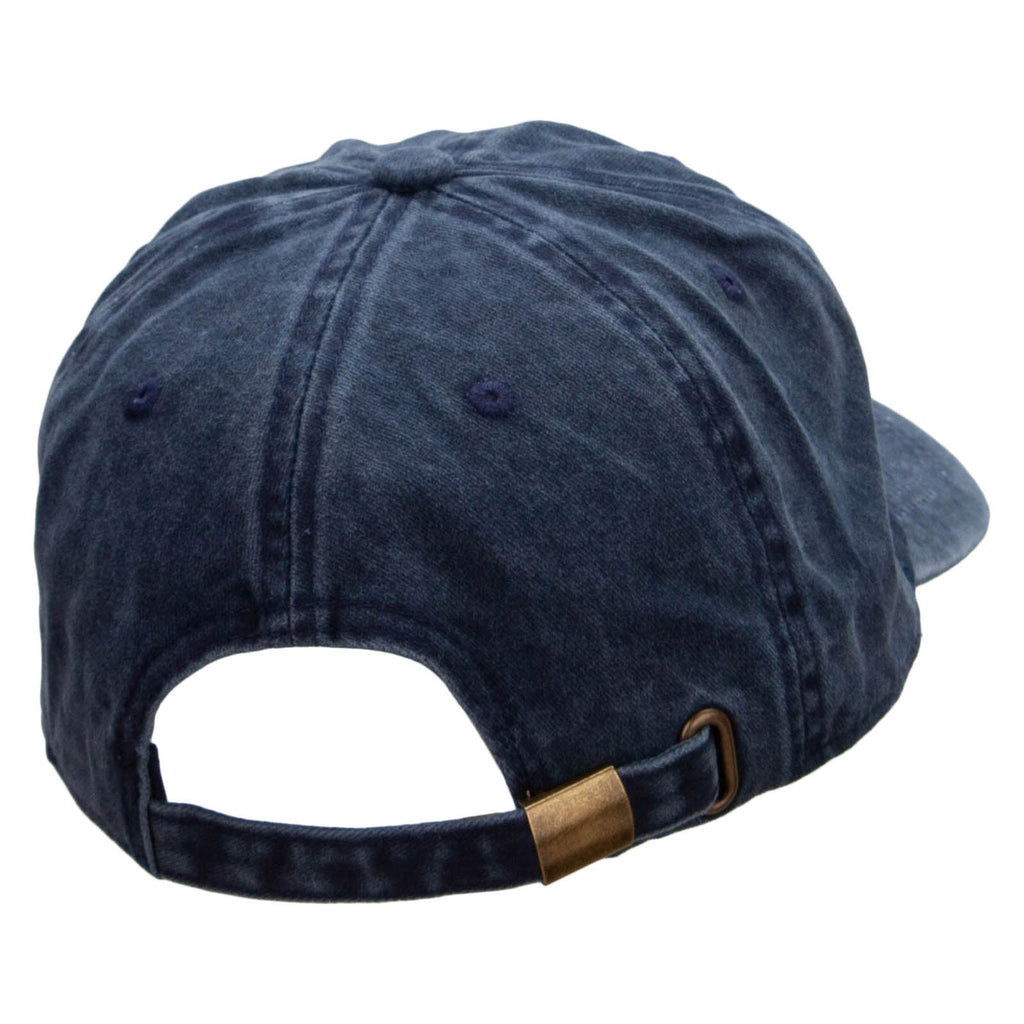 Mechanic Embroidered Washed Solid Pigment Dyed Cotton Twill Brass Buckle Cap