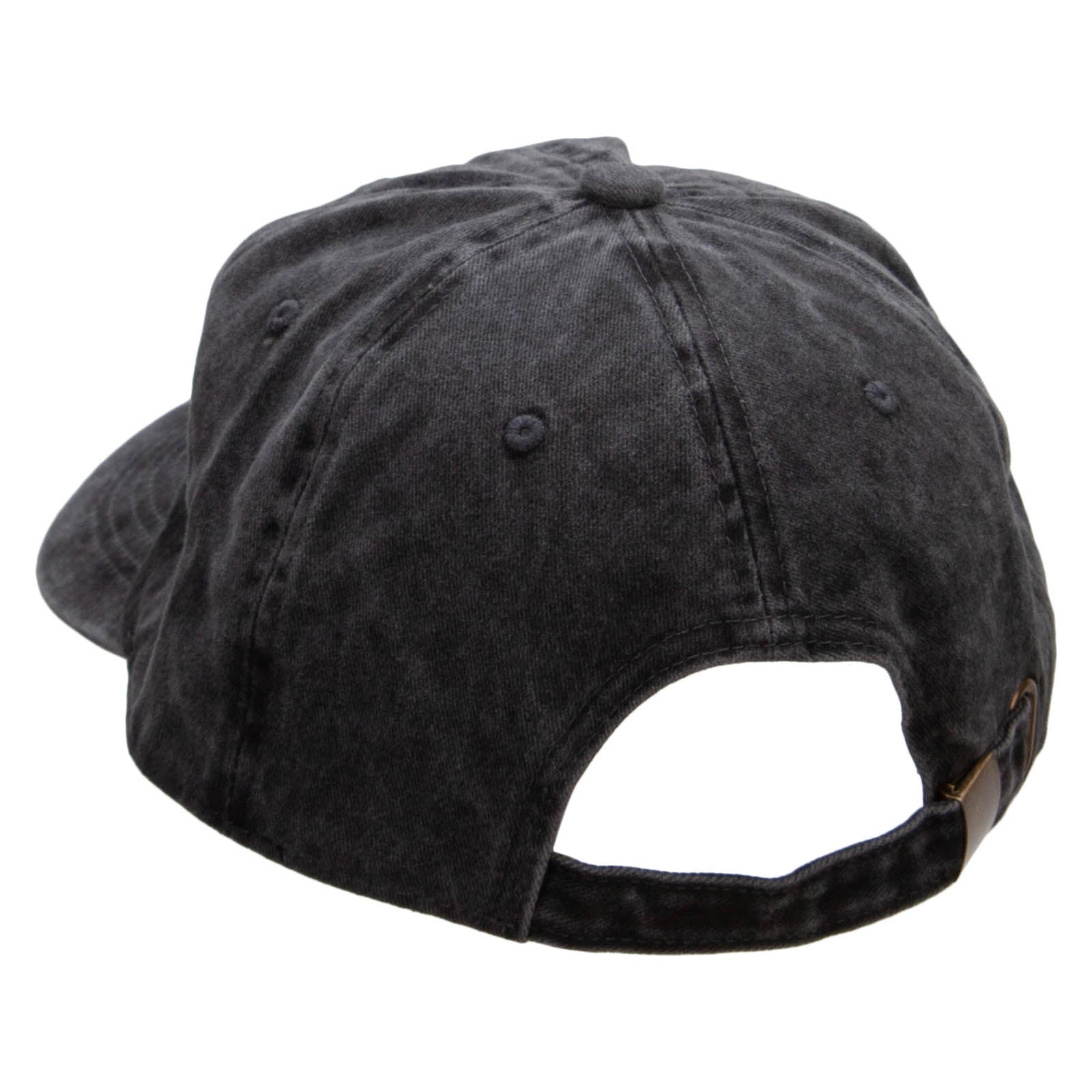Mechanic Embroidered Washed Solid Pigment Dyed Cotton Twill Brass Buckle Cap