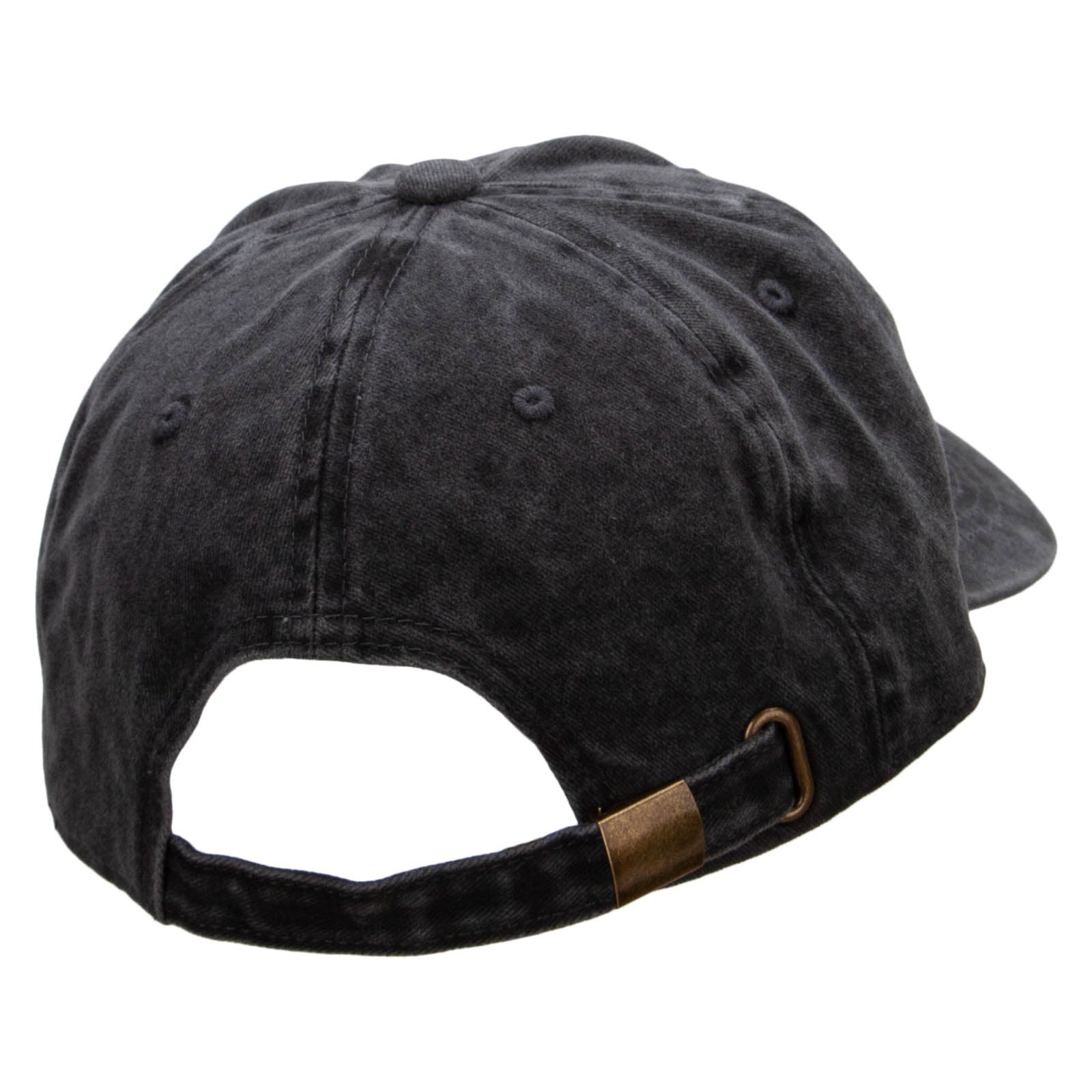 Mechanic Embroidered Washed Solid Pigment Dyed Cotton Twill Brass Buckle Cap