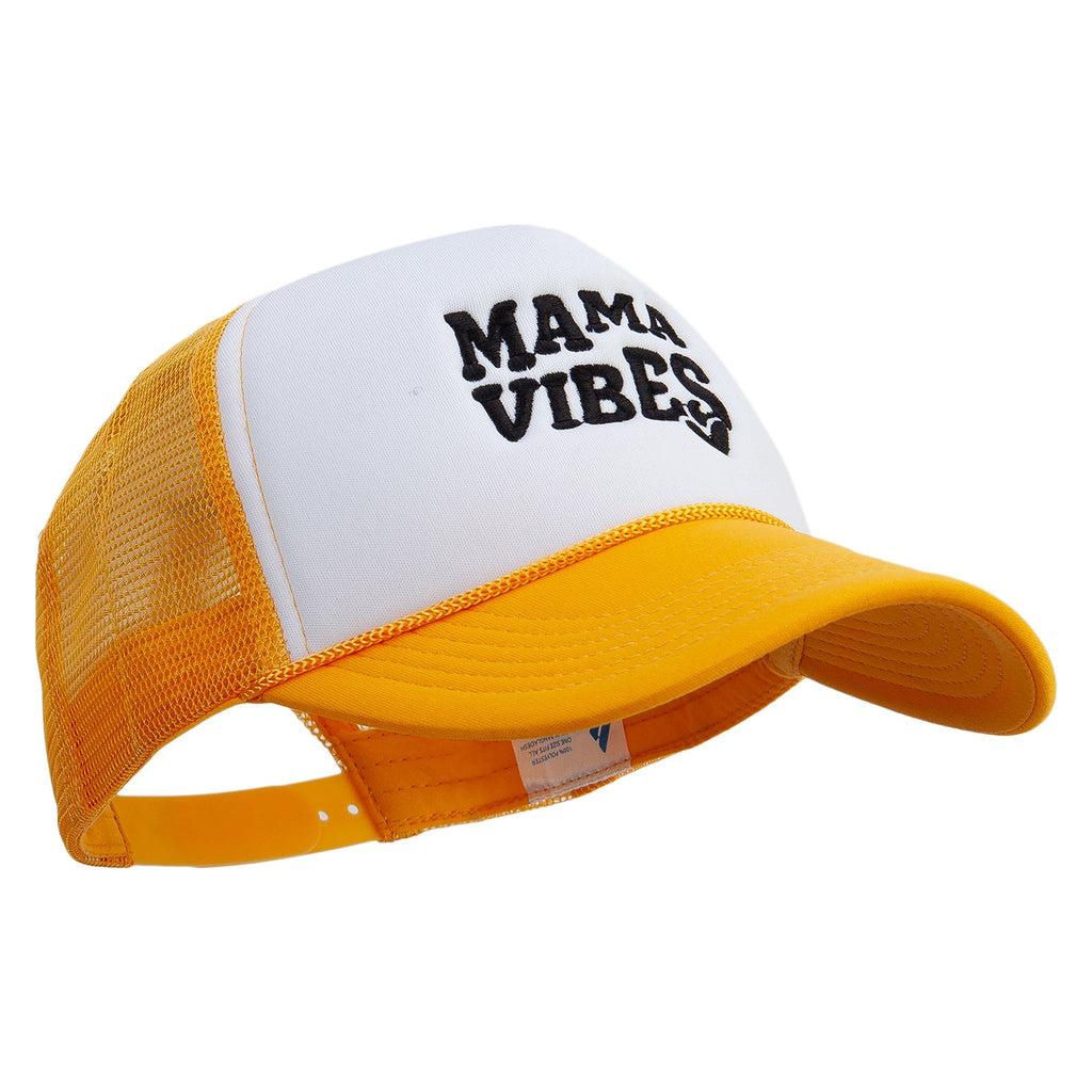 Mama Vibes Embroidered Summer Foam Mesh Trucker Cap