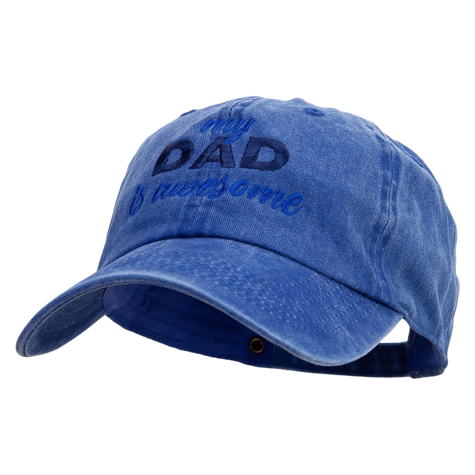 Dad is Awsome Embroidered Pigment Dyed Wash Cap