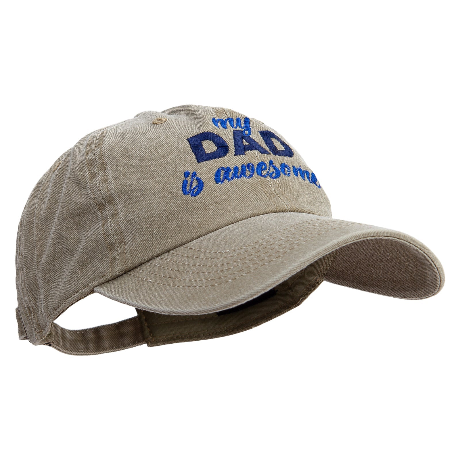 Dad is Awsome Embroidered Pigment Dyed Wash Cap