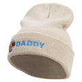 Holding Hand Daddy Embroidered 12 Inch Long Knitted Beanie