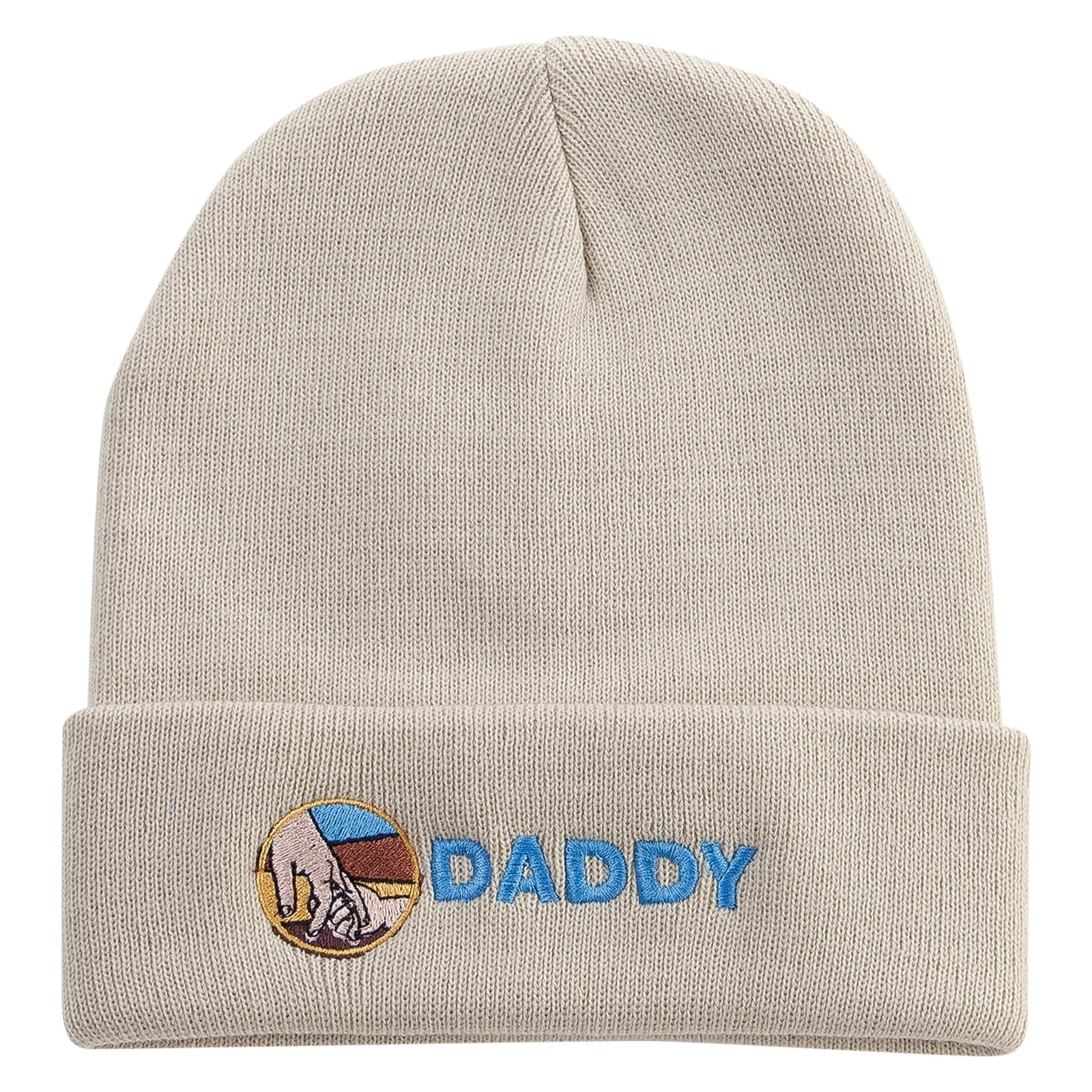 Holding Hand Daddy Embroidered 12 Inch Long Knitted Beanie