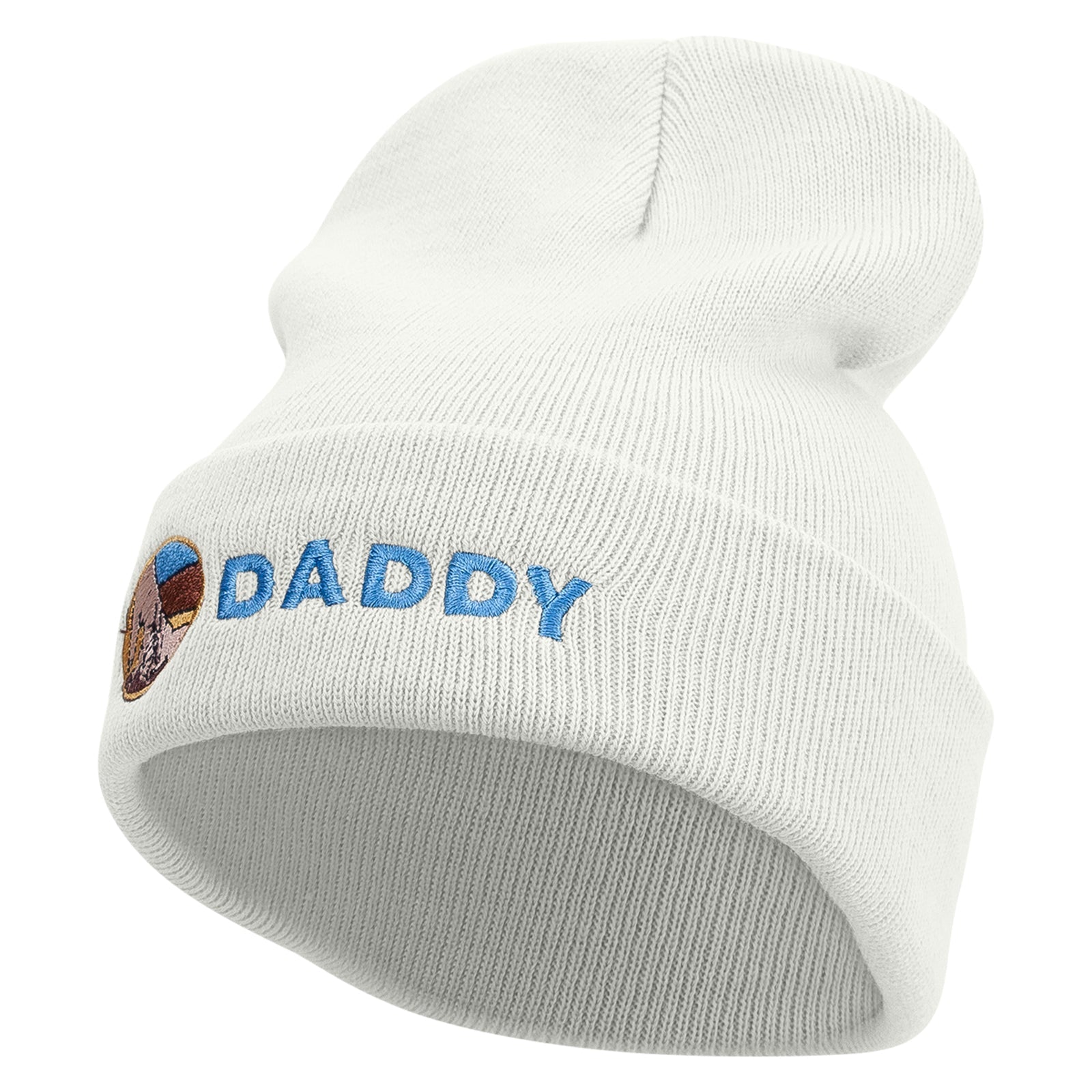 Holding Hand Daddy Embroidered 12 Inch Long Knitted Beanie