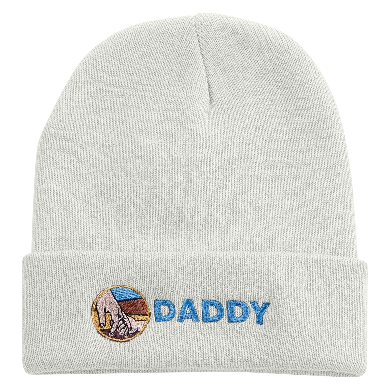 Holding Hand Daddy Embroidered 12 Inch Long Knitted Beanie