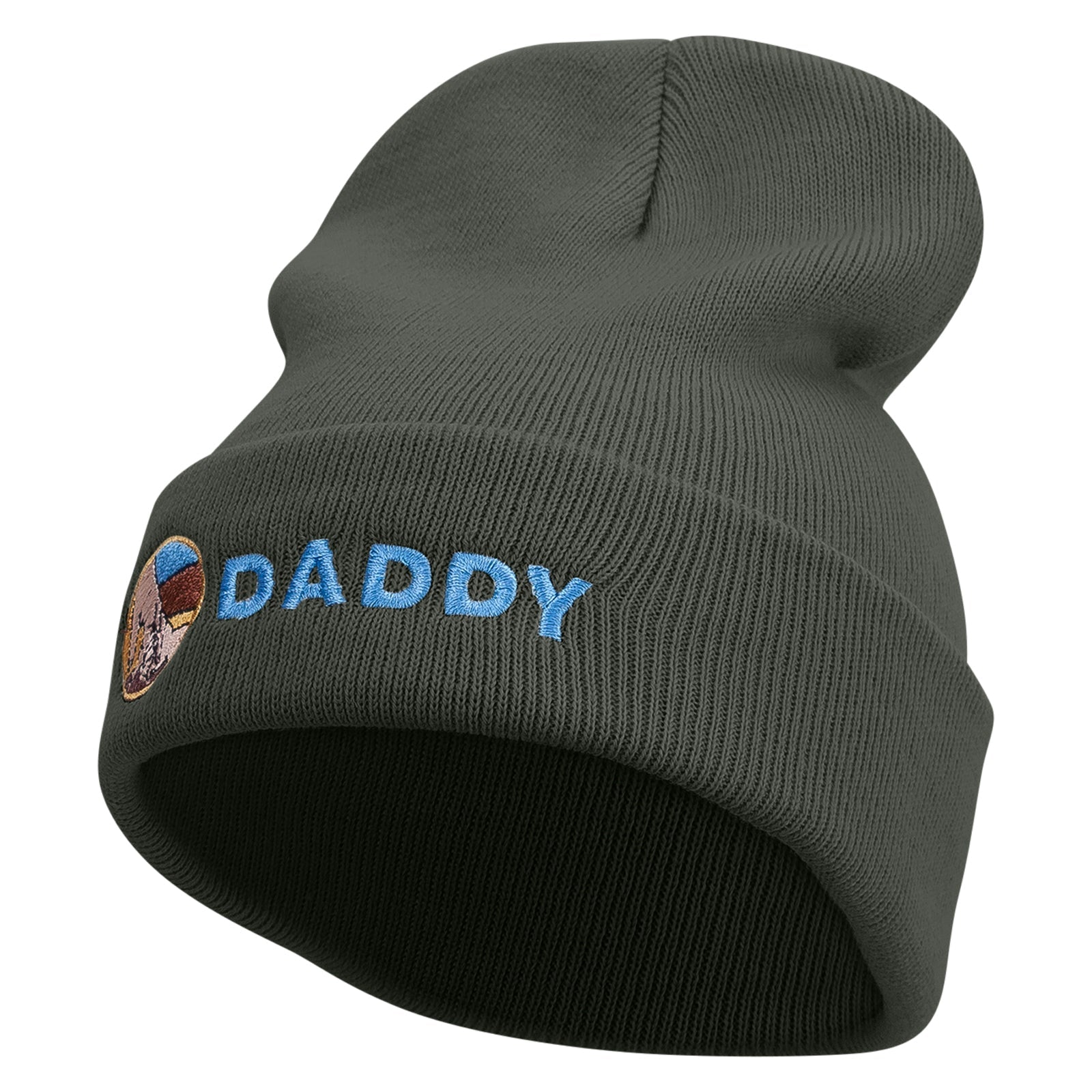 Holding Hand Daddy Embroidered 12 Inch Long Knitted Beanie