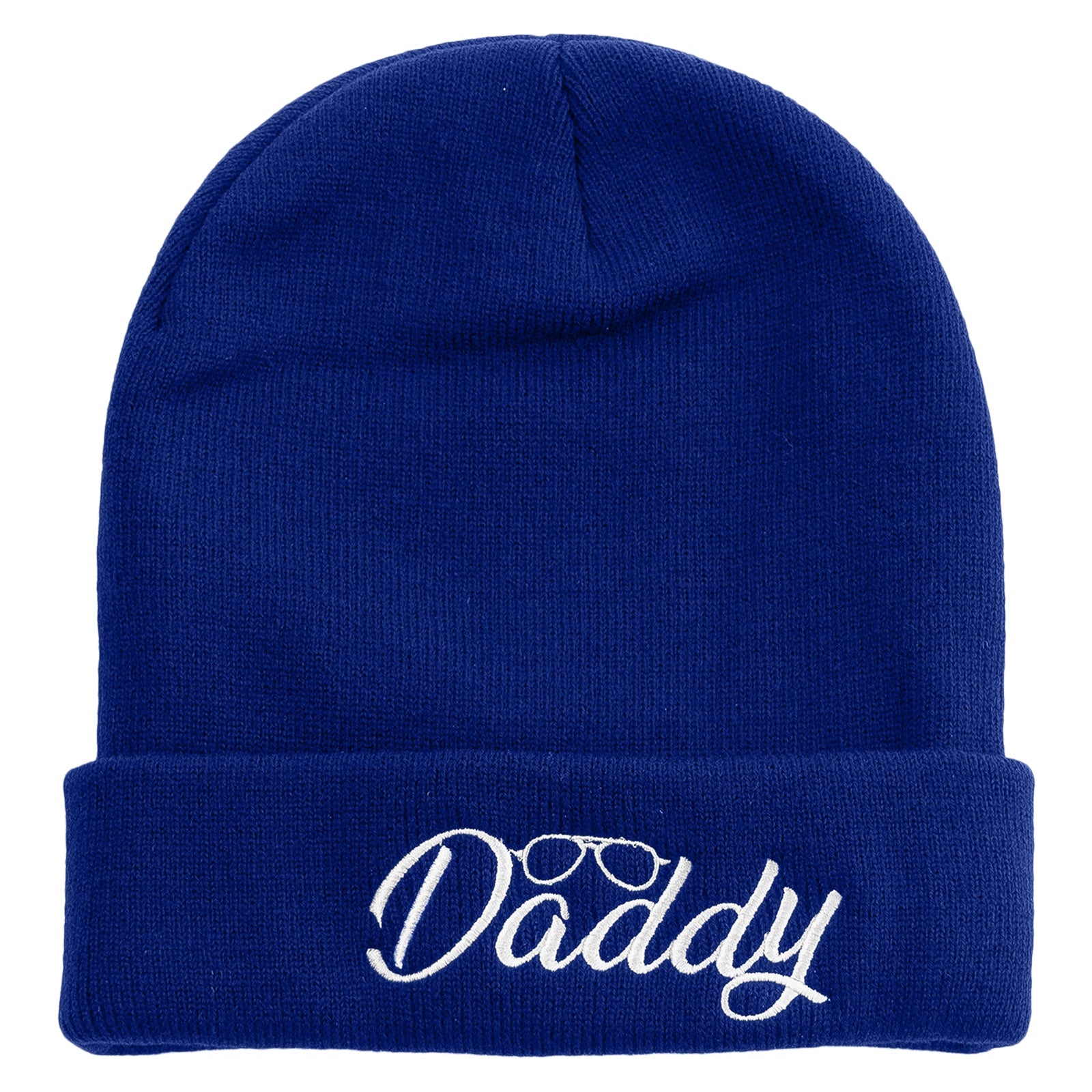 Daddy With Glasses Embroidered 12 Inch Long Knitted Beanie