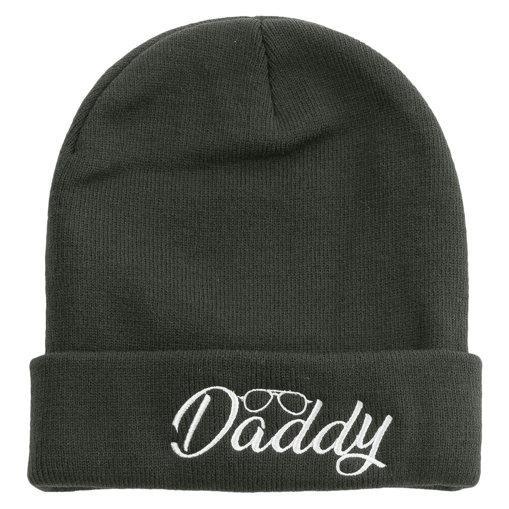 Daddy With Glasses Embroidered 12 Inch Long Knitted Beanie