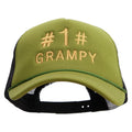 No.1 Grandpa Embroidered Summer Foam Mesh Trucker Cap