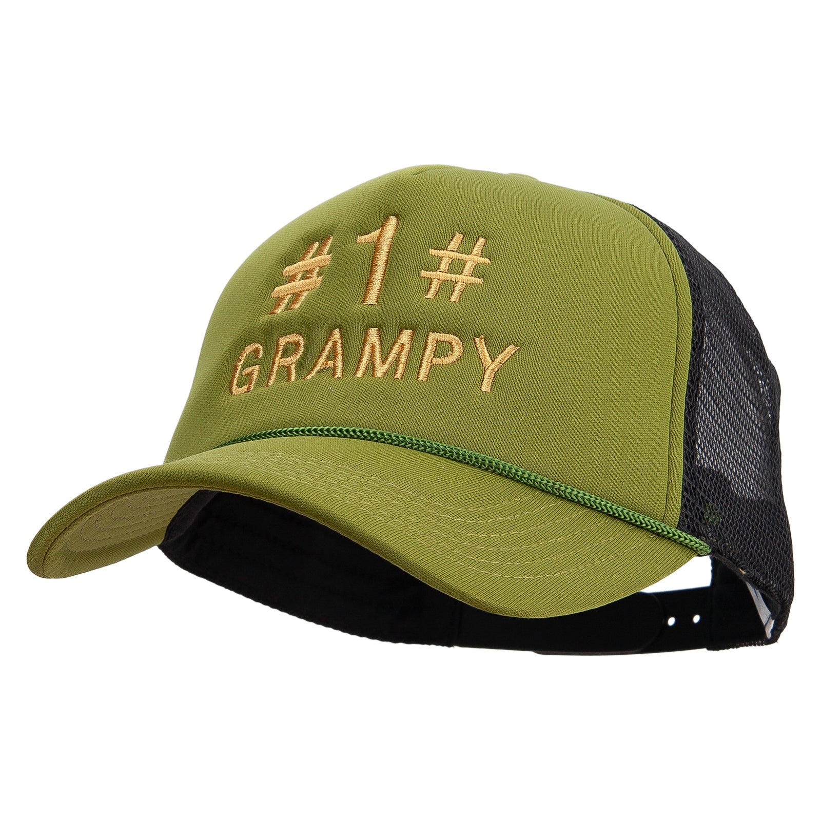 No.1 Grandpa Embroidered Summer Foam Mesh Trucker Cap