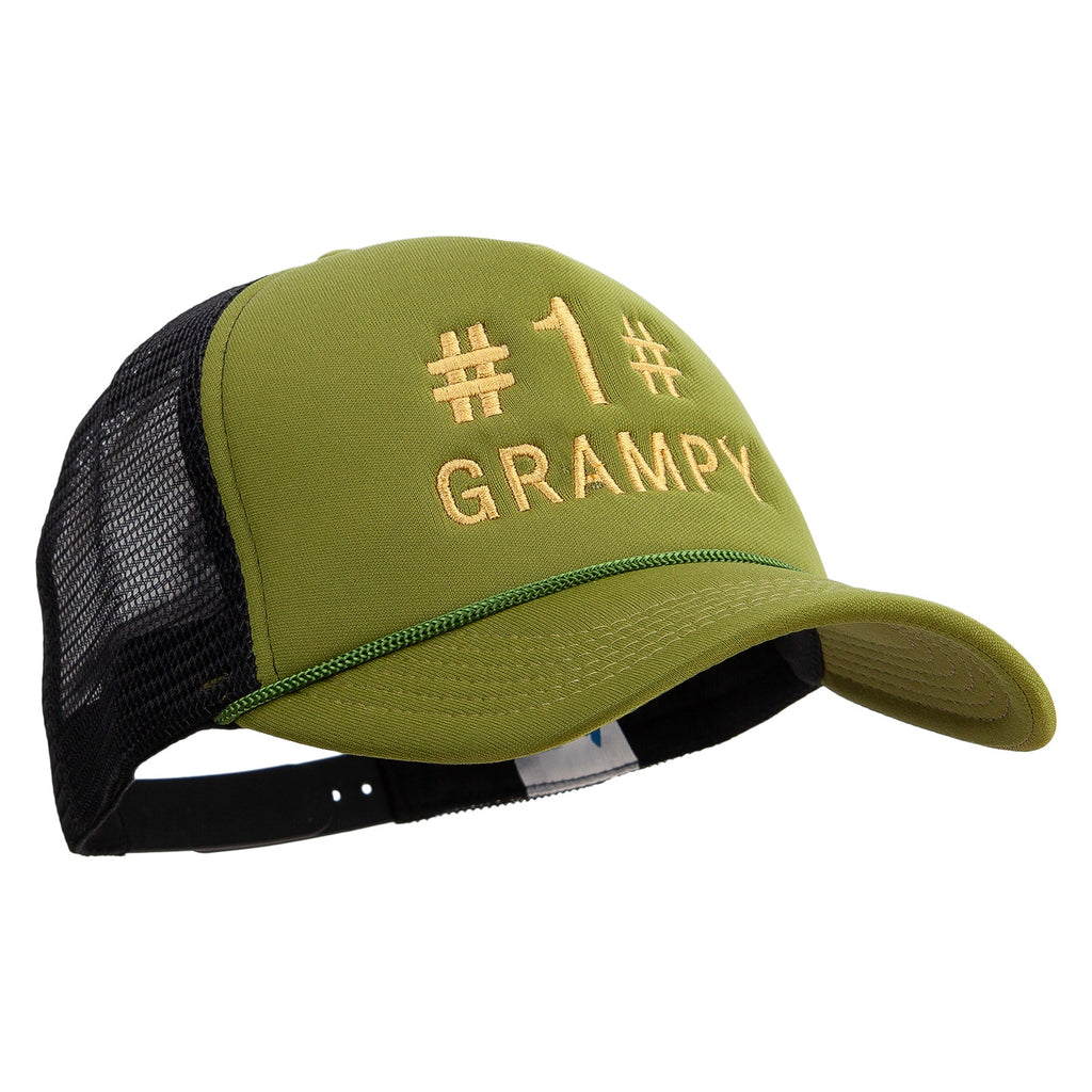 No.1 Grandpa Embroidered Summer Foam Mesh Trucker Cap