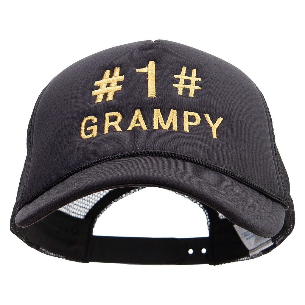 No.1 Grandpa Embroidered Summer Foam Mesh Trucker Cap