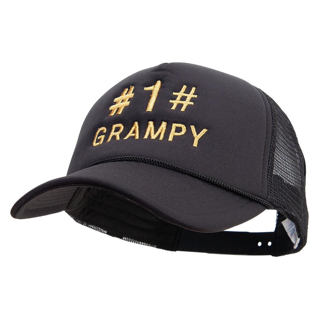 No.1 Grandpa Embroidered Summer Foam Mesh Trucker Cap