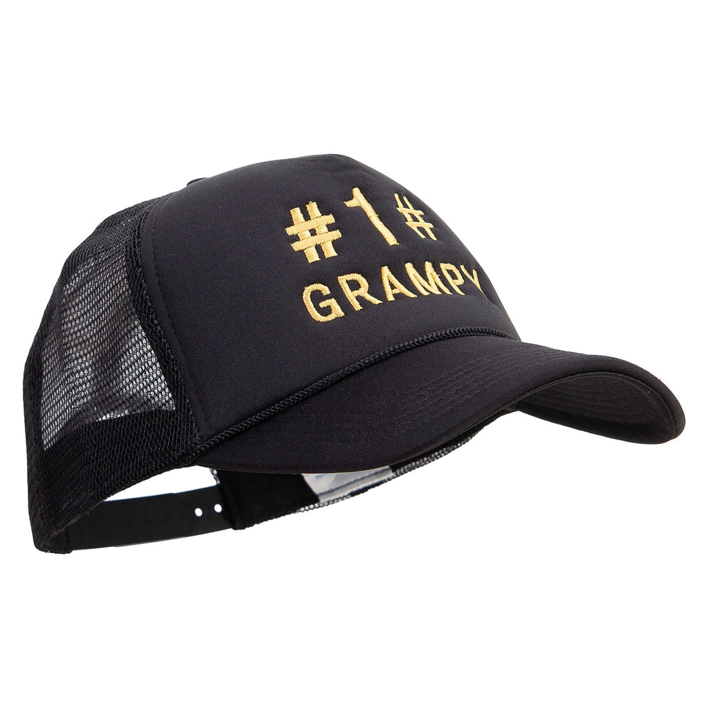 No.1 Grandpa Embroidered Summer Foam Mesh Trucker Cap