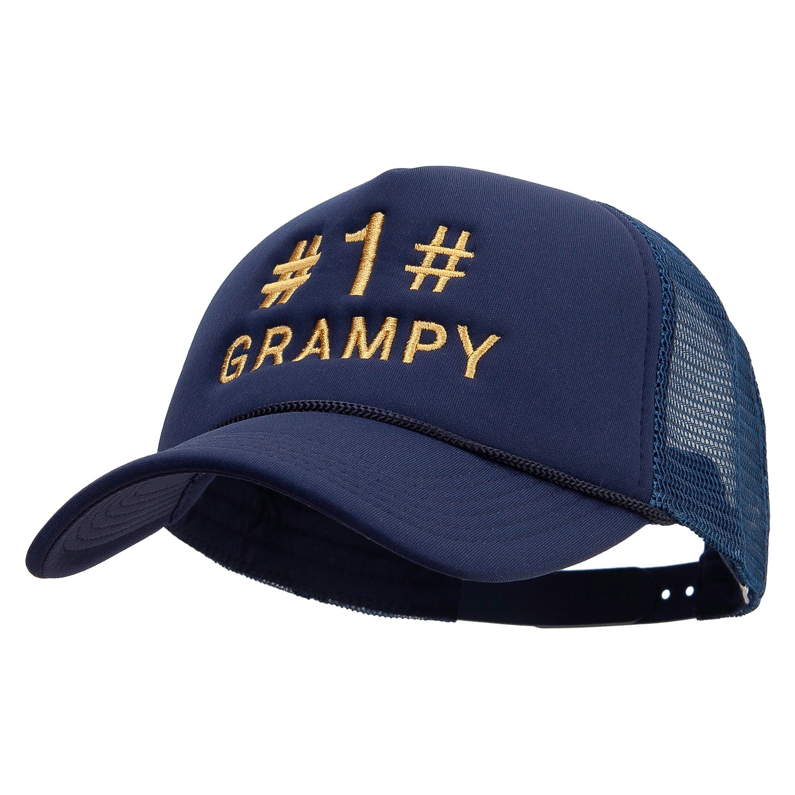 No.1 Grandpa Embroidered Summer Foam Mesh Trucker Cap