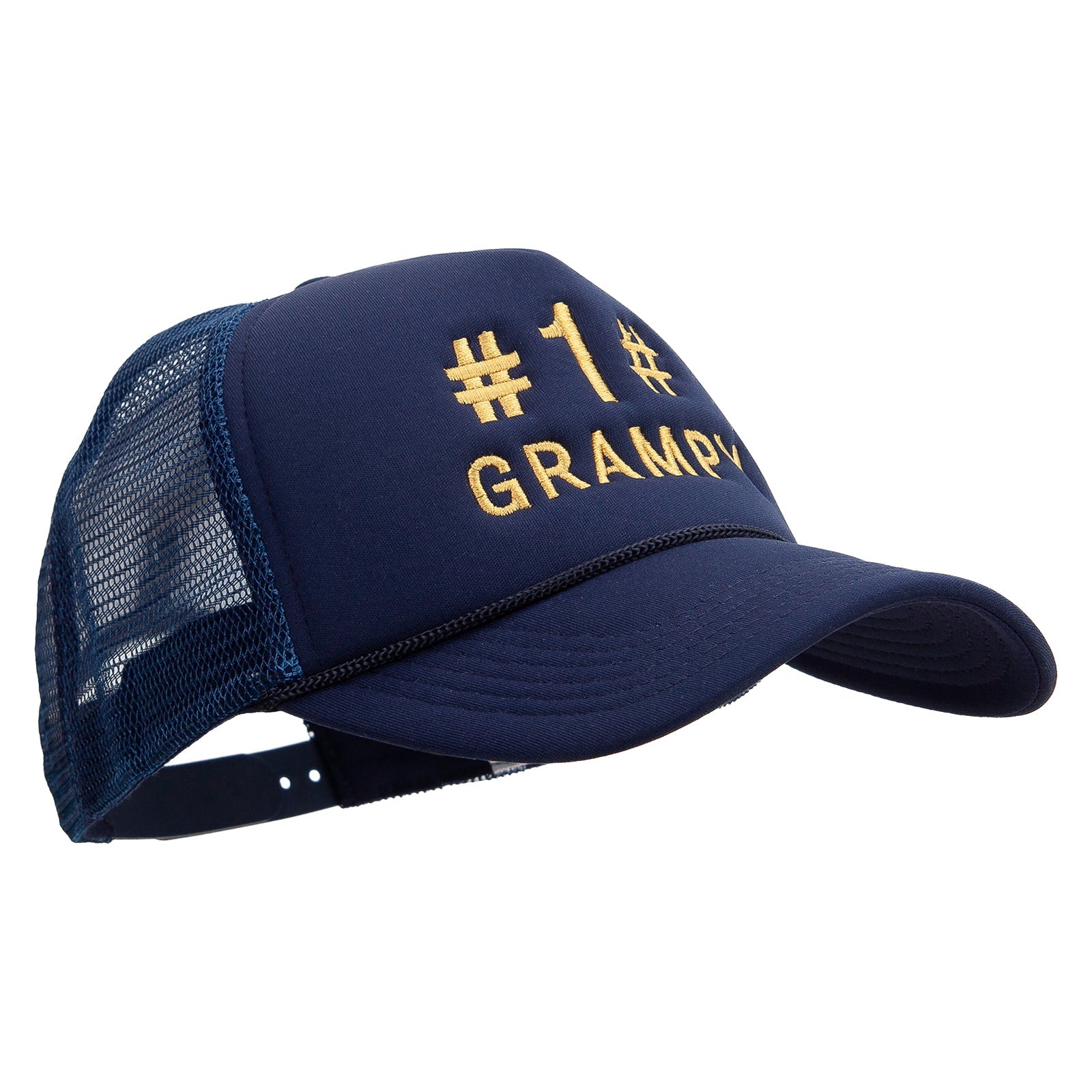 No.1 Grandpa Embroidered Summer Foam Mesh Trucker Cap