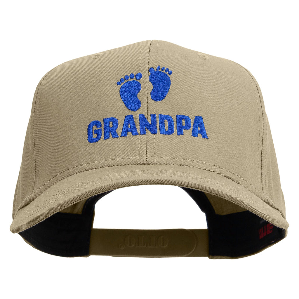 Grandpa with Feet Embroidered Solid Cotton Twill Pro Style Cap