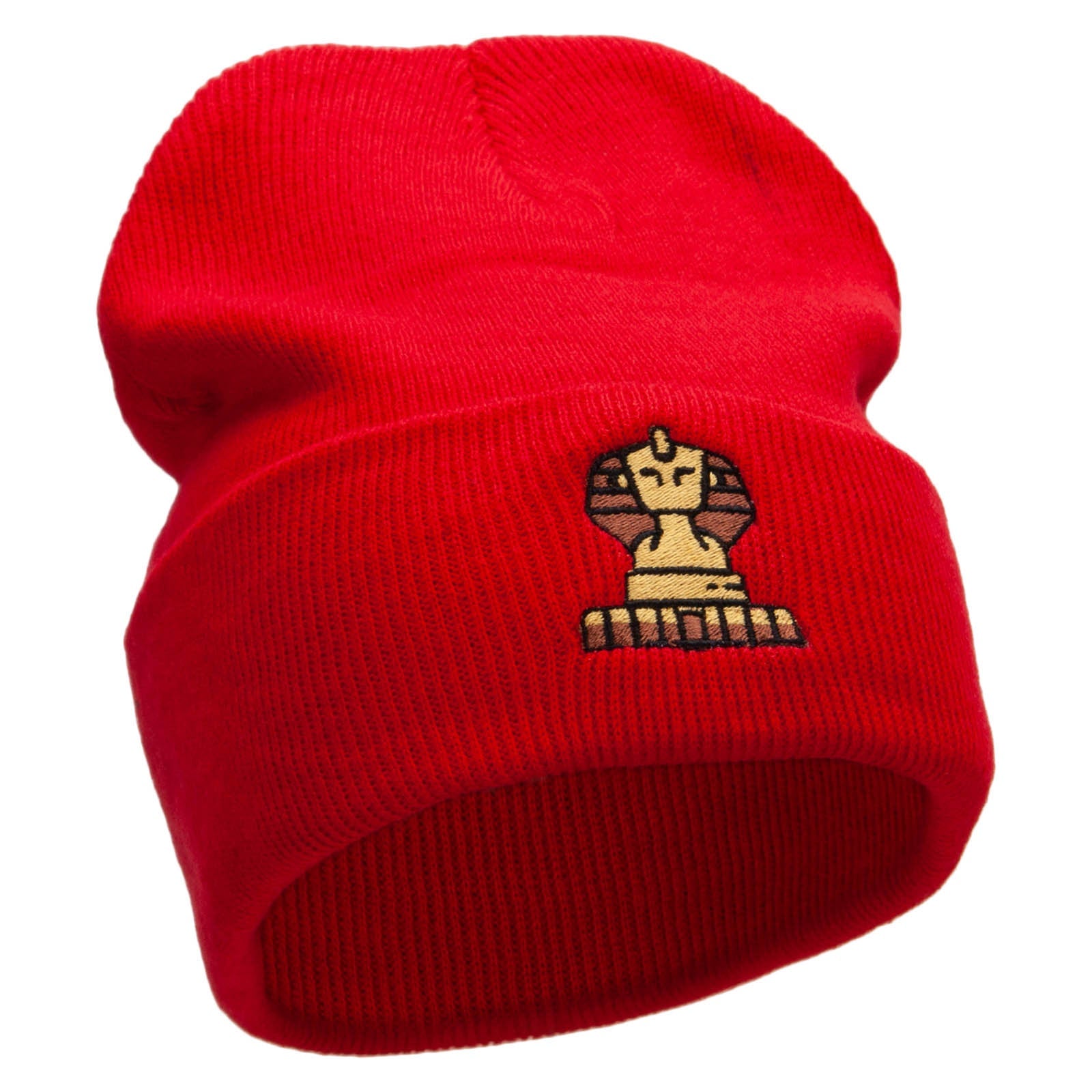 Great Sphinx Embroidered 12 Inch Long Knitted Beanie