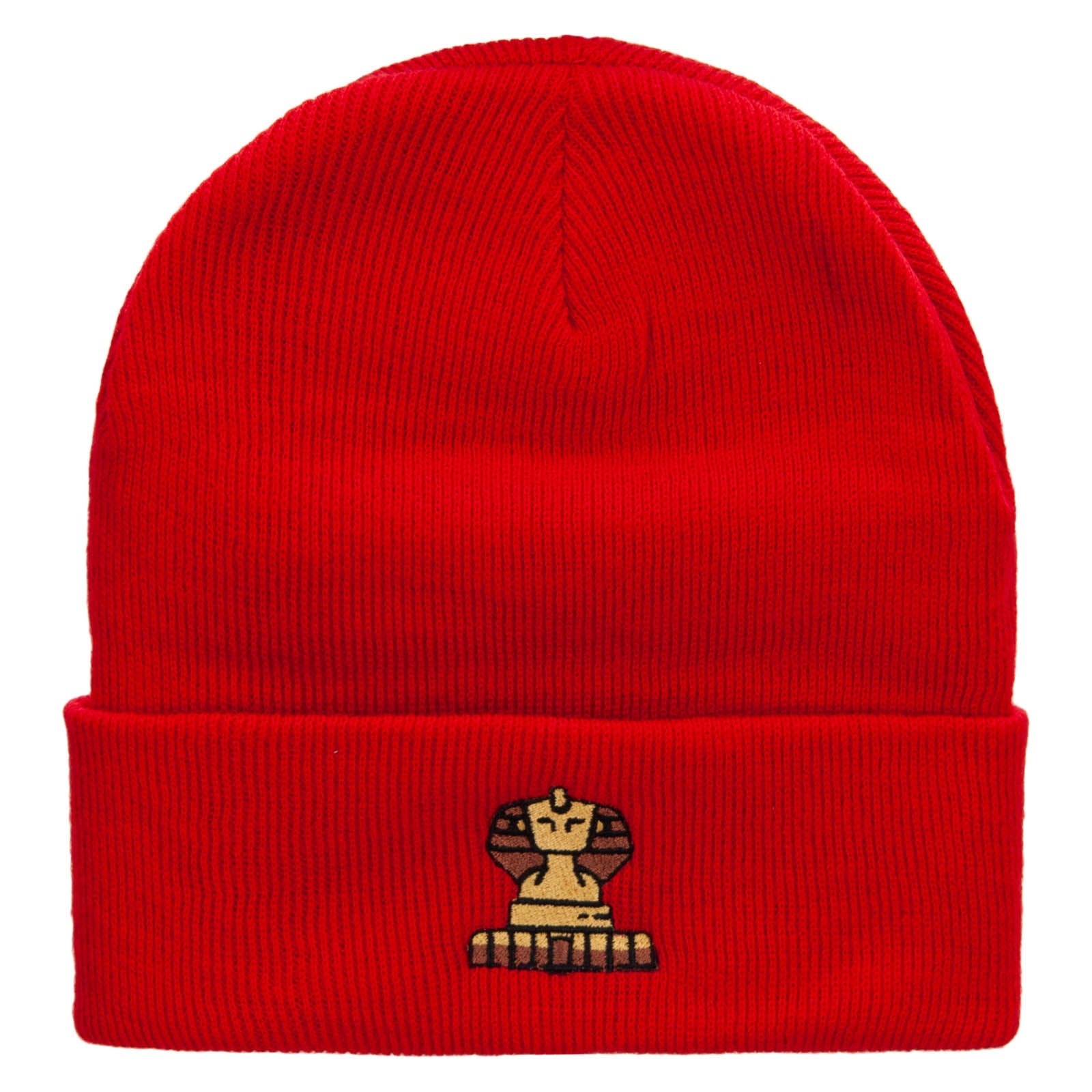 Great Sphinx Embroidered 12 Inch Long Knitted Beanie