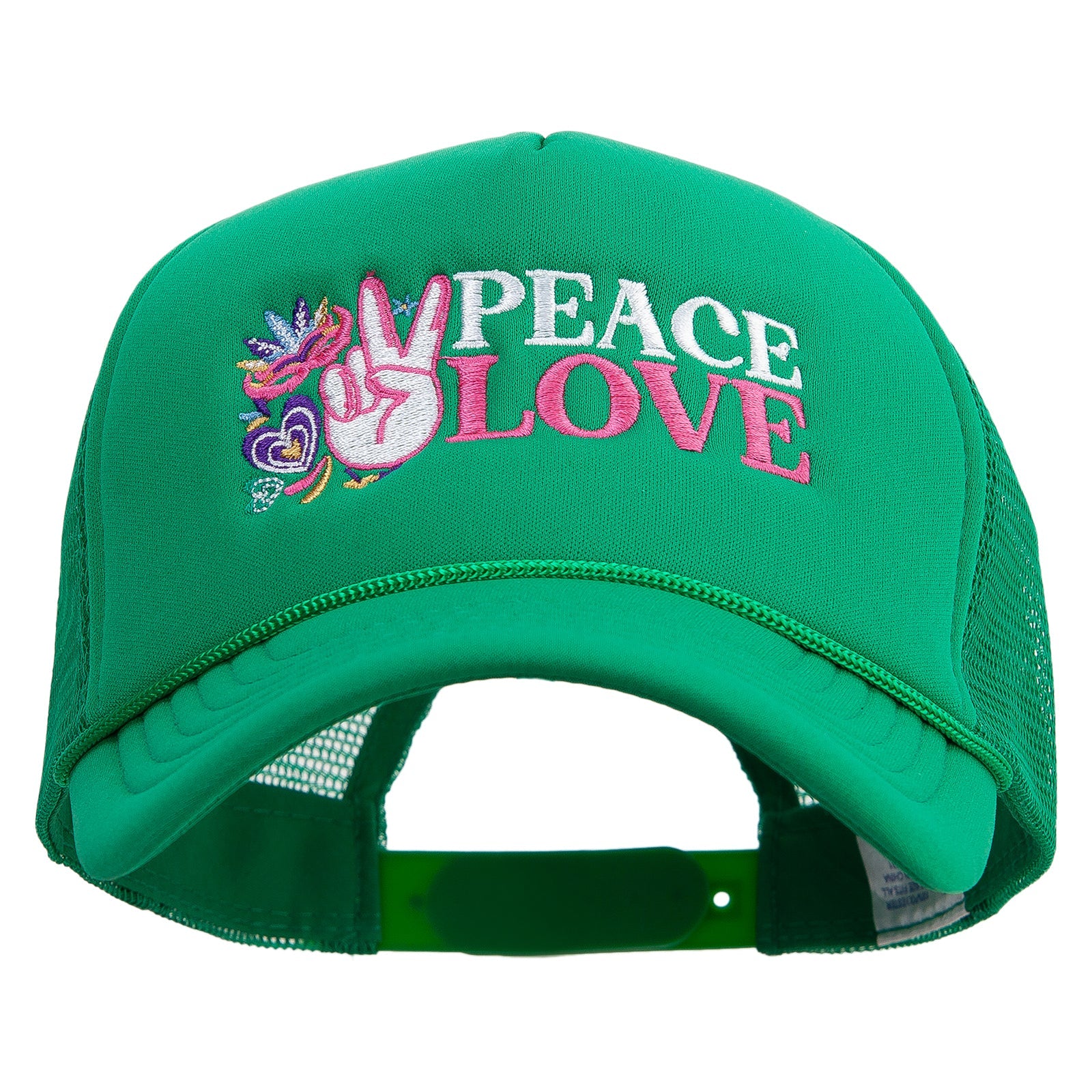 Peace love Mardi Gras Embroidered Summer Foam Mesh Trucker Cap