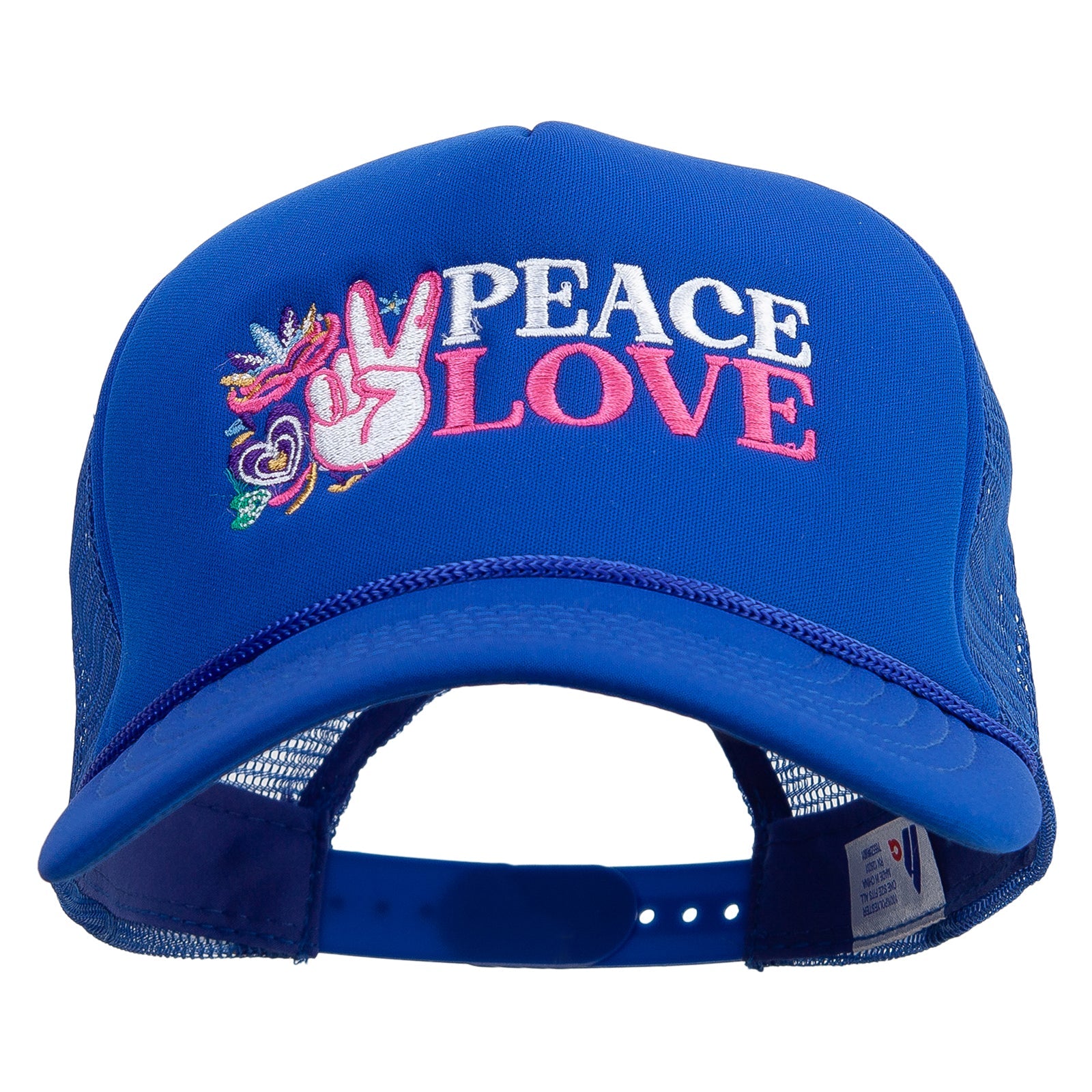 Peace love Mardi Gras Embroidered Summer Foam Mesh Trucker Cap