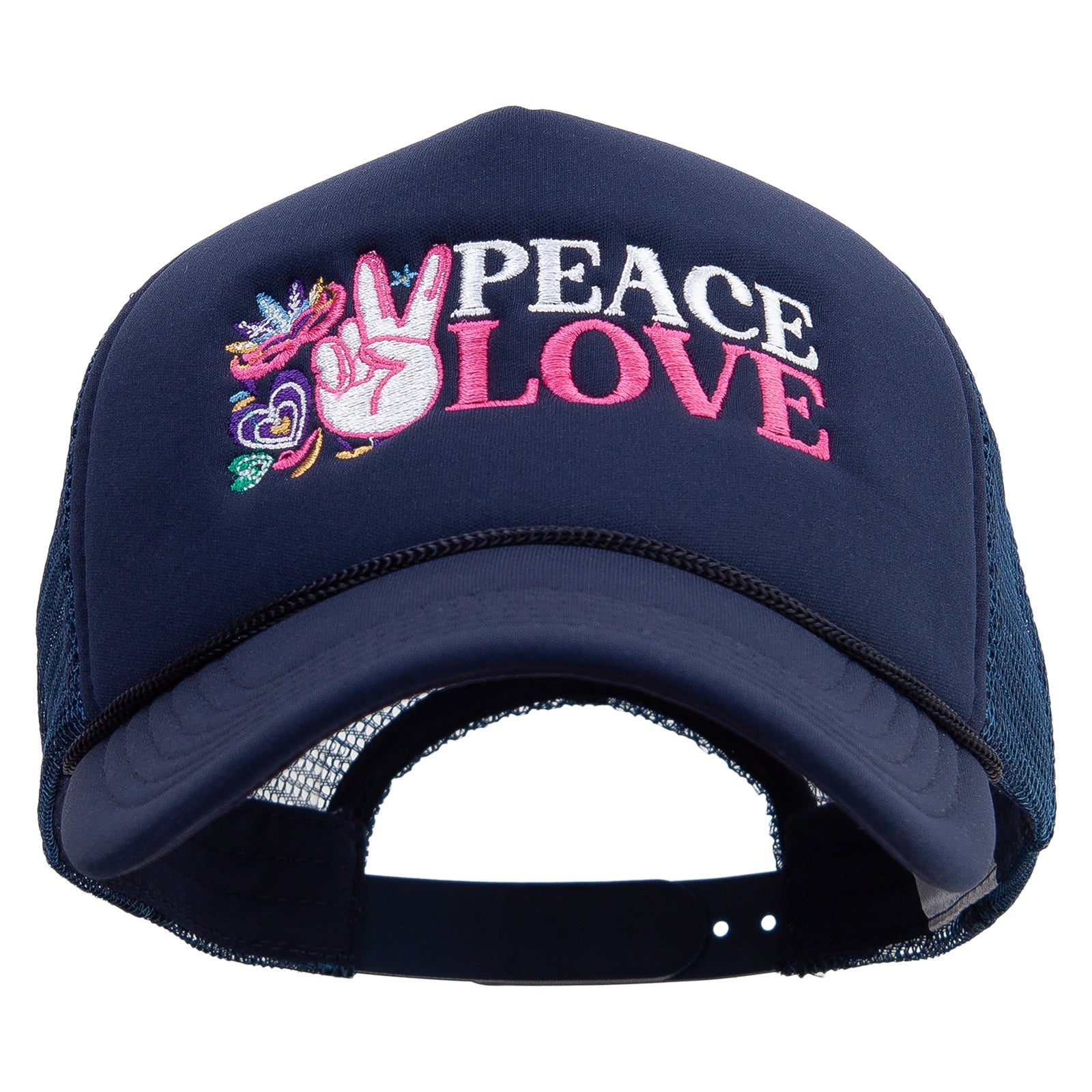Peace love Mardi Gras Embroidered Summer Foam Mesh Trucker Cap