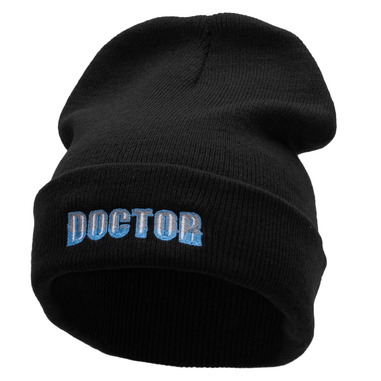 Doctor Embroidered 12 inch Acrylic Cuffed Long Beanie