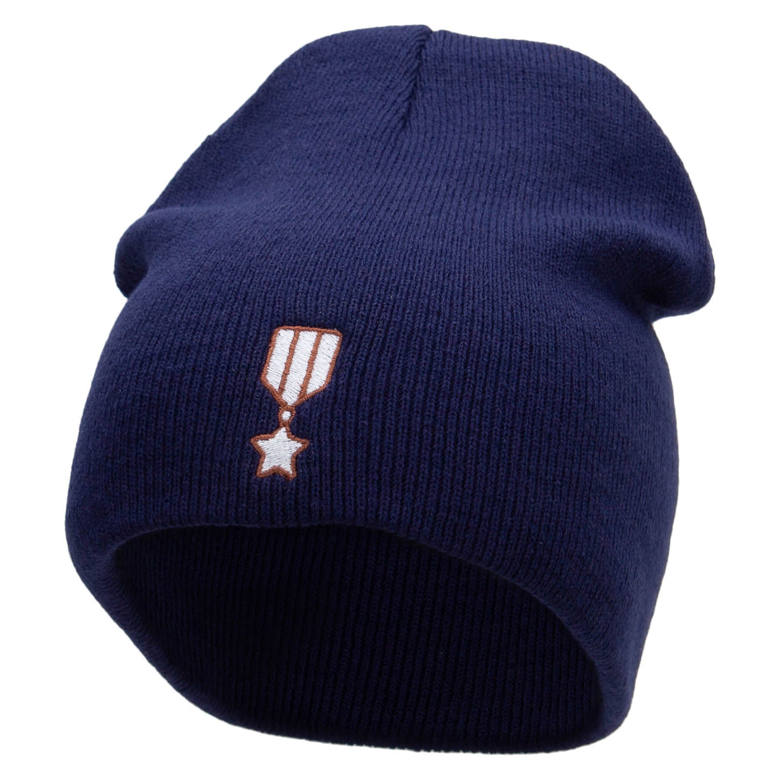 Badge Embroidered 8 inch Acrylic Short beanie