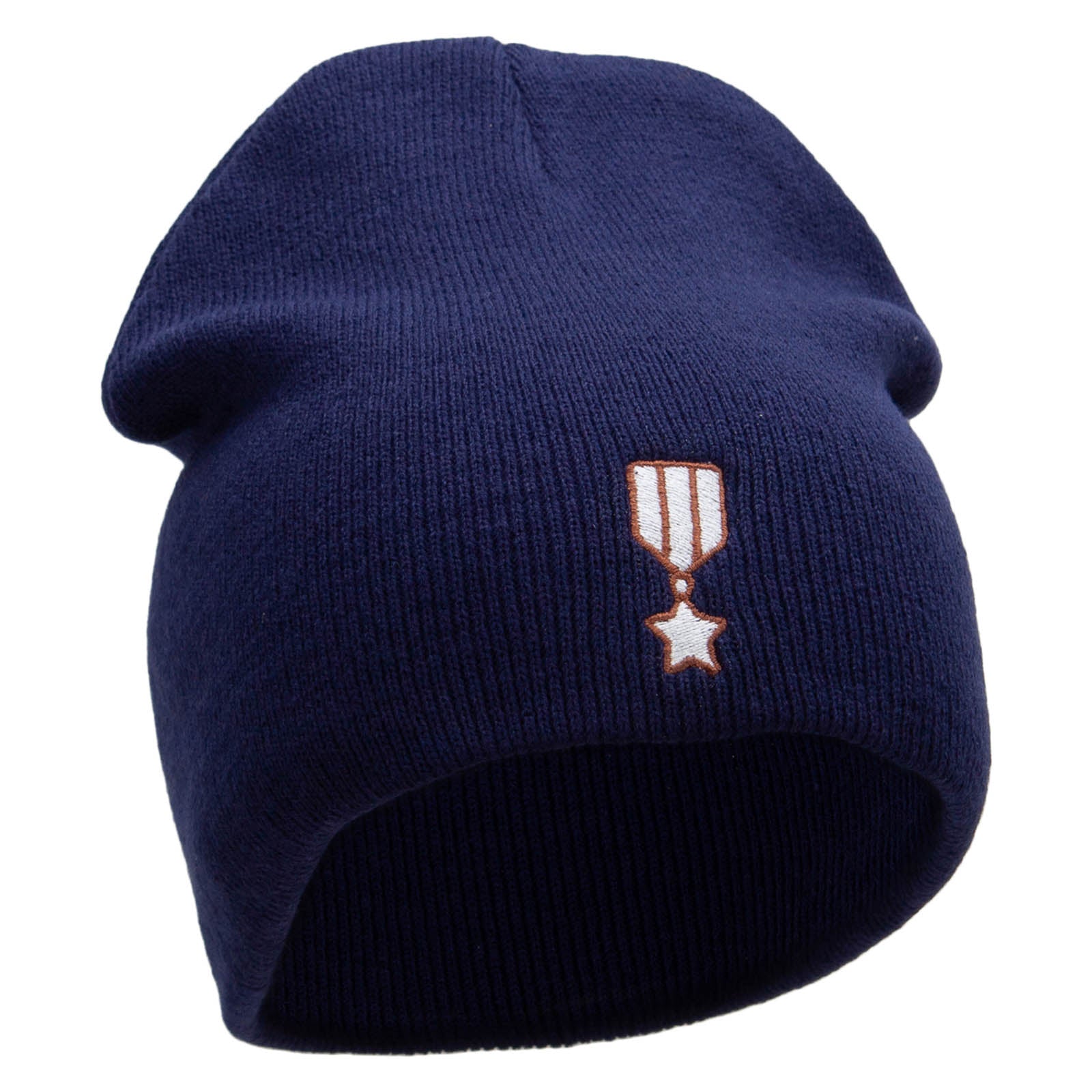 Badge Embroidered 8 inch Acrylic Short beanie