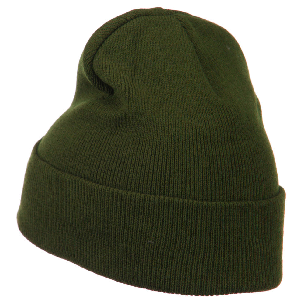 Irish Embroidered Cuff Long Beanie