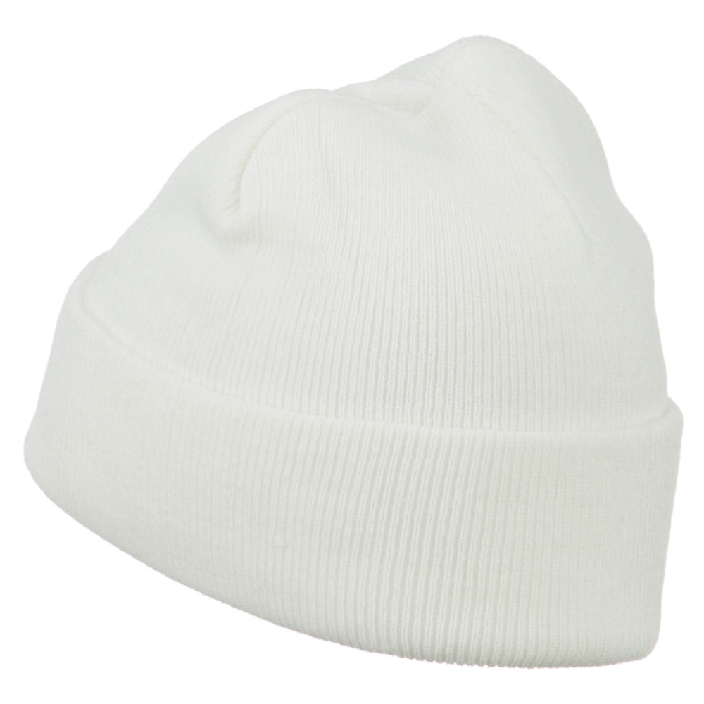 Irish Embroidered Cuff Long Beanie