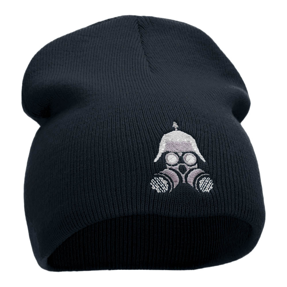 Steampunk Metal Head Embroidered Short Knitted Beanie