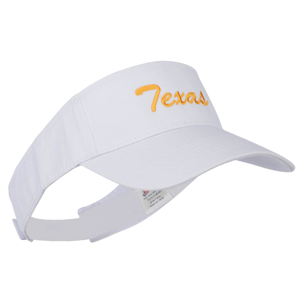 Texas State Embroidered Cotton Twill Sun Visor