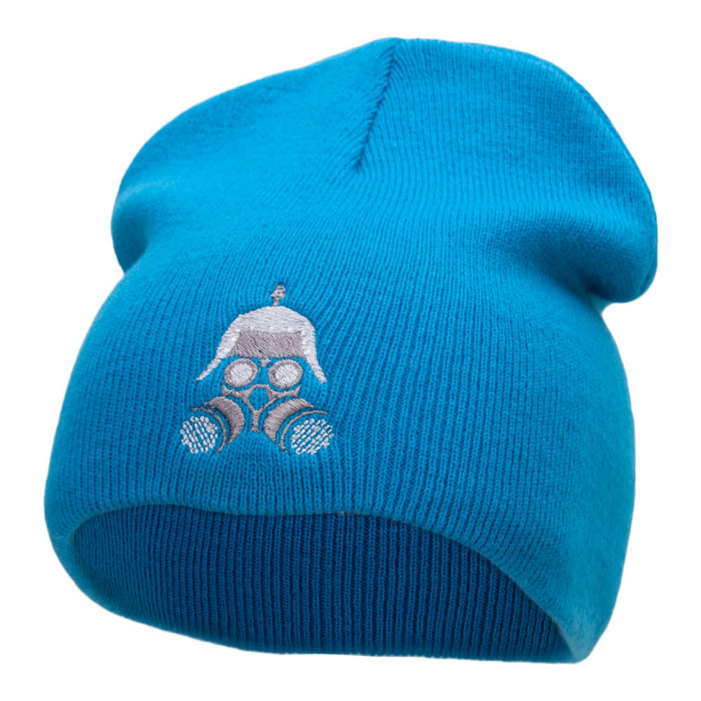 Steampunk Metal Head Embroidered Short Knitted Beanie