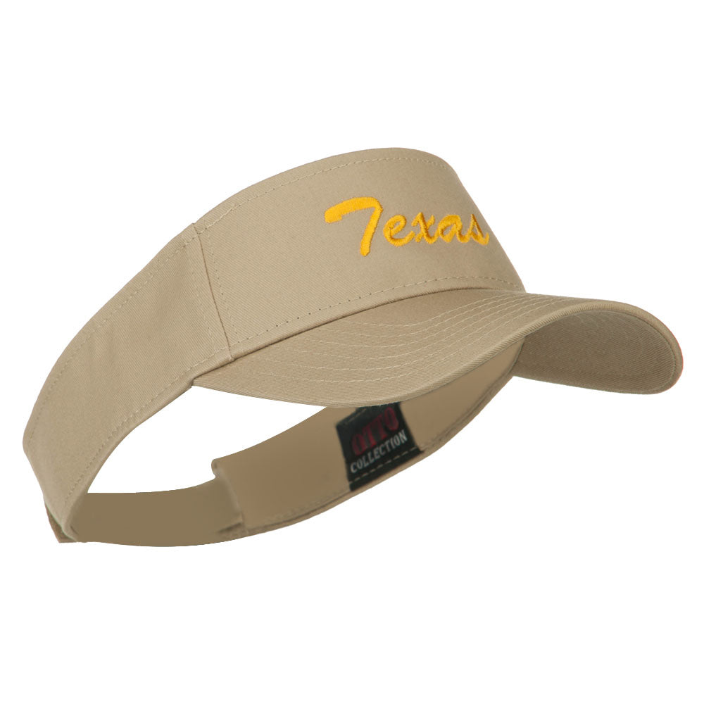 Texas State Embroidered Cotton Twill Sun Visor