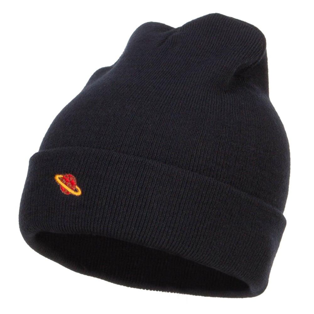 Mini Saturn Embroidered Long Beanie