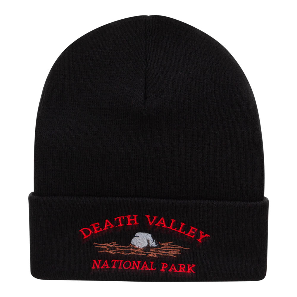 Death Valley Embroidered Long Knitted Beanie