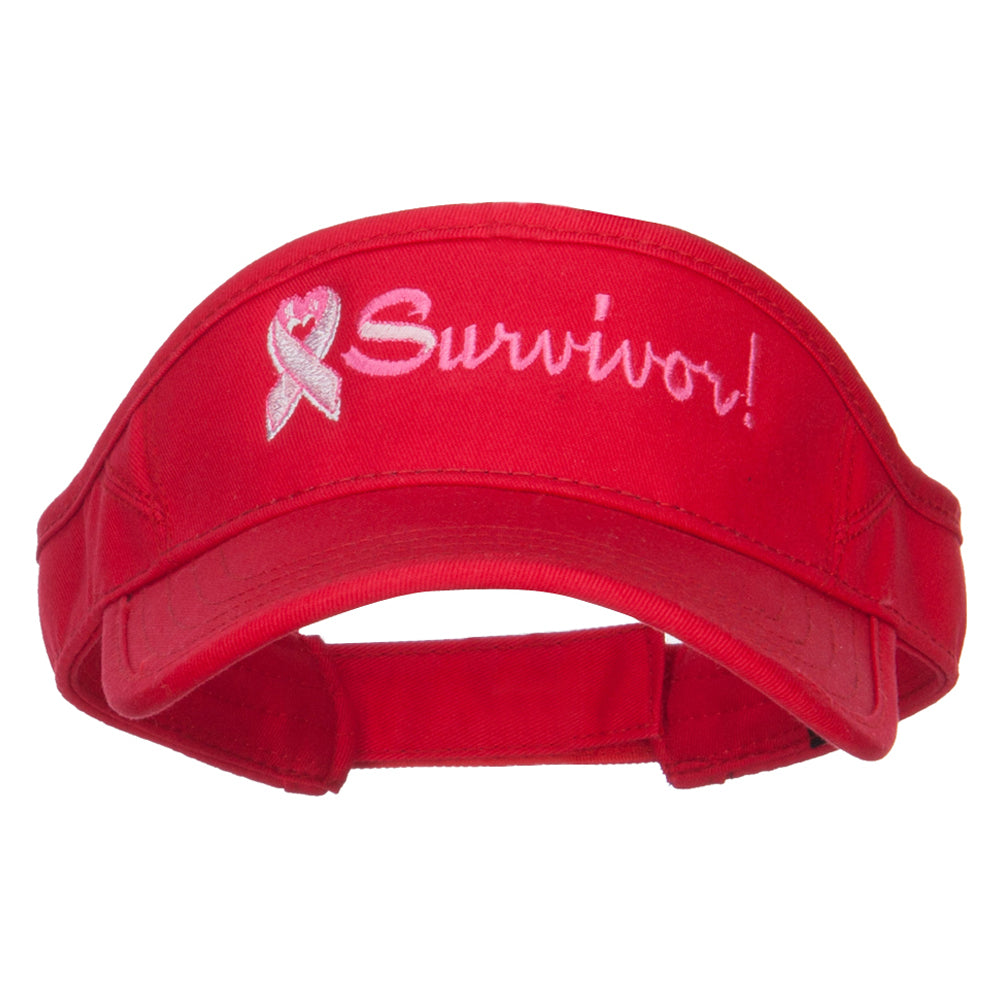 Ribbon Survivor Embroidered Cotton Twill Visor