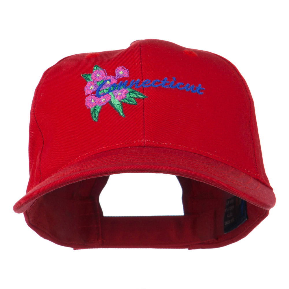 USA State Connecticut Flower Embroidered Low Profile Cotton Cap