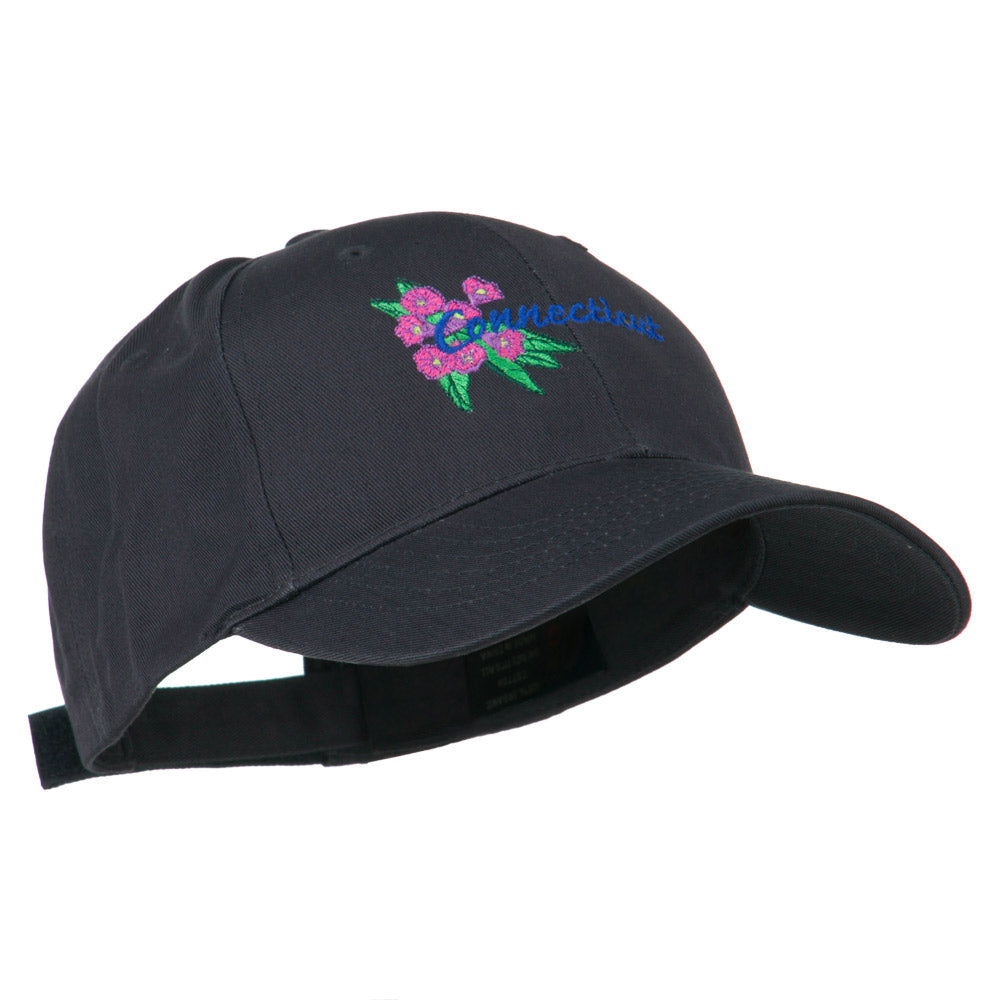 USA State Connecticut Flower Embroidered Low Profile Cotton Cap